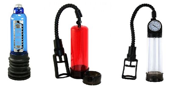 Dažādu veidu sūkņi, kas palielina dzimumlocekļa izmēru